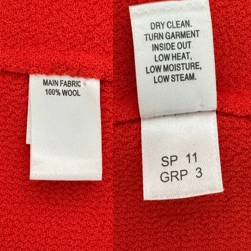 St. John Knit Wool Pencil Skirt Orange-Red Size 10